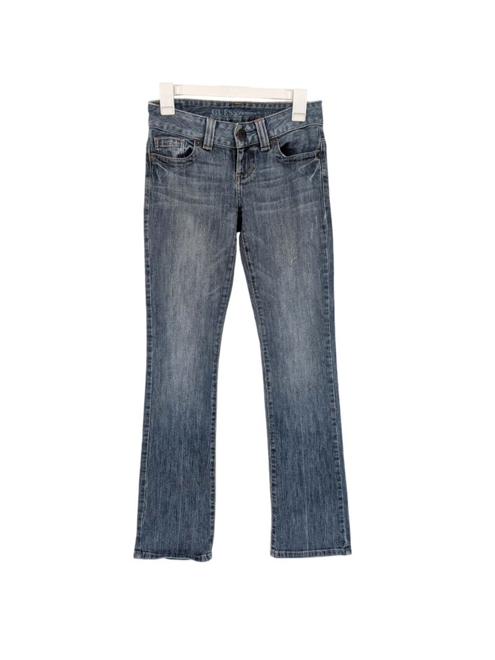 Vtg Guess Bootcut Jeans Low Rise Flare Y2K Denim Streetwear Indie Sleaze Size 26